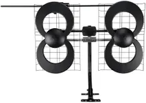 Antennas Direct ClearStream 4V TV Antenna, 70+ Mile Range, UHF/VHF, Multi-Directional, Indoor, Attic, Outdoor, Mast w/Pivoting Base/Hardware/Adjustable Clamp/Sealing Pads, 4K Ready, Black – C4-V-CJM