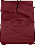 Utopia Bedding California King Bed Sheets Set - 4 Piece Bedding - Brushed Microfiber - Shrinkage and Fade Resistant - Easy Care (King, Burgundy)