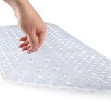 Lifekrafts Bath Mat Anti-Slip Bathroom Shower Mat (Clear, 88x40 cm, PVC, Pack of 1)