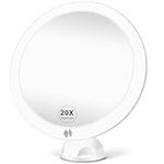 Fabuday 20X Lighted Magnifying Mirror with Lights - 8 Inch Makeup Mirrors with Suction Cups and Magnification for Bathrooom, Dual Power Supply, Adjustable Lighting, Light Up Magnified Mirror