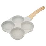 4-Cup Egg Frying Pan, Aluminium Alloy Nonstick Egg Omelette Pan Egg Burger Pan for for All Hobs & Induction