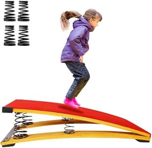 4 Springs Gymnastics Springboard for Kids, 31.5"X19.7" Vaulting Training Spring Boards Gymnastics, Portable Curved Spring Board Gymnastics Vault with Anti-Slip Mat for Outdoor Training Exercise