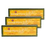 Sandal Flora Natural Incense Sticks | Set of 3 | 50 Grams Each | A Blend of Evergreen Forest's Gifts | Agarbatti Scent Sticks for Everyday Use