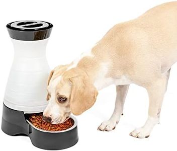 PetSafe Healthy Pet Food Station - Medium, 4 lb Kibble Capacity - Gravity Pet Feeder Dry Food Dispenser, Automatic Cat Feeder, Small to Medium Dog Feeder - Removable Stainless Steel Bowl Included