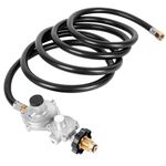 GASPRO 10FT Two Stage Propane Regulator with hose, RV Propane Regulator hose with Standard P.O.L. Connection and 3/8in Female,fit for RV Appliance, grill, fire pit, Gas Generator, Gas Stove/Range More