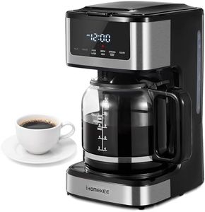 Ihomekee Programmable Drip Coffee Maker 12 Cup, Coffee Machine with Iced Coffee Function, Touch Screen, Regular & Strong Brew, Coffee Pot for Home and Office, Auto Shut-Off Function