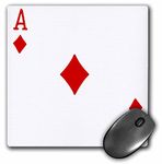 3dRose mp_76550_1 8 x 8-Inch Ace of Diamonds Playing Card - Red Diamond Suit - Gifts for Cards Game Players of Poker Bridge Games Mouse Pad