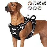 Lukovee No Choke Pet Harness, No Pull Dog Harness with 2 Leash Clips and Easy Control Vertical Handle, Adjustable Soft Padded Dog Vest for Small, Medium and Large Dogs (X-Large, Black)