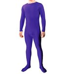 lucky baby store Boys' Men's Adult Well Fit Lycra Spandex One Piece Unitard Custome Bodysuit (XXXL, deep purple)