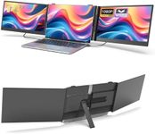 14" Triple Laptop Screen Extender, 1080P FHD IPS Ultra-Slim Portable Dual Monitor for Laptop, USB C HDMI Plug-Play Monitor Extender for Triple Display for MacOS/Windows, Fits 13-17.3" Laptops