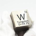 Tungsten Cube W 99.95% Wolfram Element Cube Pure 10mm Density Cube for Element Collection Periodic Table Hunter, and More (1", Tungsten)