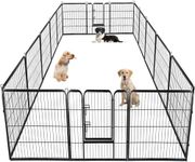 BestPet Heavy Duty Pet Playpen Dog 24" 32" 40" 8 Panels 16 Panels Exercise Pen Cat Fence, Puppy Exercise Dog Fence, Indoor Outdoor (16 Panels, 40 inch)