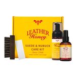 LEATHER Honey Suede & Nubuck Care Kit: Cleaner, Protector, Suede Brush & Eraser: Clean, Protect & Restore Shoes, Boots, Uggs, Furniture, Jackets, Bags and Apparel. Safe for Any Color
