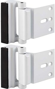 Home Security Door Lock, 2 Pack Childproof Door Reinforcement Lock with 3" Screws for Inward Swinging Door, Upgraded Night Lock to Defend Your Home (White）