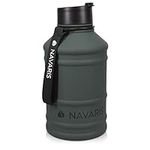 Navaris Stainless Steel Water Bottle - 2.2 Litre Large Metal Sports, Camping, Gym Canteen for Drinking Water, Liquid, Drinks