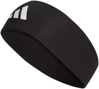 adidas Alphaskin Wide Fit Sports Headband, Black/White, One Size