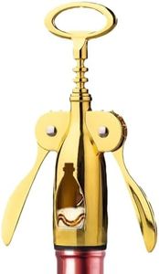 Sipoyen Gold Wine Opener Heavy Duty Wing Corkscrew with Bottle Opener Ergonomic Non-Slip Wing Handle Multifunctional Wine Bar Acessories