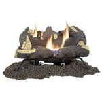 Pleasant Hearth 24-in Wildwood Vent Free Gas Set 30,000 BTU, Brown and Charred Logs