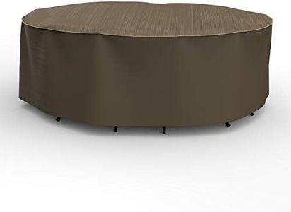 Budge StormBlock Hillside Oval Table and Chairs Combo Cover Premium, Outdoor, Waterproof, Large, Black and Tan Weave