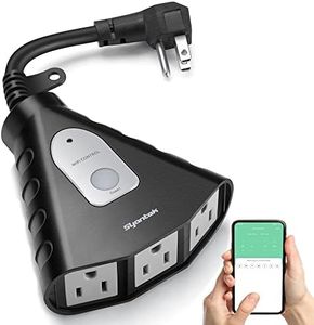 Syantek Outdoor WiFi Outlet, Smart Outdoor Plug with 3 Ground Outlets, Compatible with Amazon Alexa, Google Assistant, Remote Control, Timer, Waterproof, FCC Certified for Outdoor and Chritmas Lights