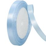 POPOYU Pale Blue Satin Ribbon 10mm for Gift Wrapping,23 Meters Pale Blue Hair Ribbon Cake Bows,Solid Color Fabric Polyester Satin Ribbon for Balloons,Easter Wedding Girls Birthday Party Decoration