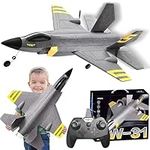 SGM-HW31, Remote Control Plane, RC Aircraft RTF for Beginners,Large Fixed Wing Glider Fighter 2.4Ghz 6-axis Gyro RC Airplane With Lights, USB Charging, Jet Fighter Toy Gift for Kids (Gray)