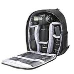 Andoer Dslr Camera Bag - Small, Lightweight, Waterproof & Breathable - Multifunctional Camera Backpack for Canon Nikon Sony SLR Cameras - 33 x 26.5 x 12.5 cm (Grey)