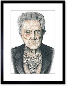 Og Christoper Walken Gangster Inked Ikon By W.maguire Framed Wall Art Print