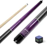 CUEBAR Pool Cue, 58 Inch Pool Sticks for Adults, 2-Piece House Bar Billiard Cue Stick with Imitation Leather Grip, Pool Table Sticks for Men Women - Purple,18 Oz
