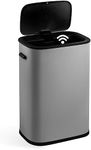 15 Gallon Automatic Trash Can with Lid, Touchless Garbage Can, Smart Motion Sensor Trash Can for Kitchen, Bedroom, Toilet, Bathroom, Office, Grey