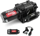 X-BULL New 12V DC 3000LBS IP68 Waterproof Electric Winch for Towing ATV/UTV, Boat, Off Road, Wireless Remote and Corded Control Recovery, Portable Synthetic Rope Electric Winch with Hawse Fairlead.