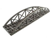 War World Scenics Single Track Grey High Detail MDF Bowstring Bridge 560mm – OO/HO Gauge Scale Model Railway Diorama Modelling Layout Scenery Landscape Rail Structure