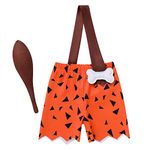 IDOPIP Kids Baby Bam Bam Costume Caveman Birthday Outfit for Girls Boys Halloween Party Dress up Orange - Boy 6-12 Months