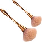 Boao 2 Pieces Large Mineral Powder Brush Nail Brushes Kabuki Makeup Brushes Soft Fluffy Foundation Brush Blush Brush For Large Coverage Loose Powder Bronzer Blush Blending Buffing (Rose Gold)