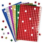 Baker Ross AF742 Metallic Foam Self-Adhesive Mosaic Squares (Pack of 1440) Perfect for Arts and Crafts, Asst Colours