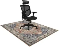 nusoarug Office Chair Mat for Hardwood Floor, 36"×48" Boho Under Desk Mat Rug with Non-Slip Backing as Floor Protector, Computer Rolling Chair Mat for Office Home, Machine Washable, Red
