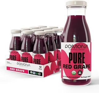 Pomona Organic Juices Pure Grape Juice, 8.4 Ounce Bottle (Pack of 12), Cold Pressed Organic Juice, Non-GMO, No Sugar Added, Not from Concentrate, Gluten Free, Preservative Free