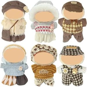 Ezcora Doll Clothes, 5 Pack Outfits for 15-17cm Doll, Perfect for Play & Display (No Dolls) (Set 5)