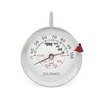 GOURMEO 2-in1 Meat Thermometer - Stainless Steel Gauge for Fan Gas or Electric Ovens - for Meats and In Oven Temperature - Analogue 100 Degree Celsius Display