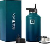 Iron Flask Sports Water Bottle - 1890 ml, 3 Lids (Straw Lid), Vacuum Insulated Stainless Steel, Double Walled, Thermo Mug, Metal Canteen
