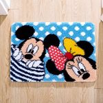 Latch Hook Rug Kit, DIY Rug Making Kit for Adults Kids, Sika Deer Rug Making Kits, Cross Stitch Kit Carpet Making Cushion Needlework for Beginners, Home Decor, Mickey Minnie 60x42 cm