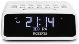 Roberts ORTUSDAB FM/DAB/DAB+ Bedside Alarm Clock with large LCD VA Display, white