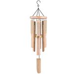 Remiawy Wind Chimes Outdoor, Bamboo Wind Chime with Natural Relaxing Soothing Sound, 6 Hand-Carved Bamboo Tubes and a Hook（32” Overall Length）