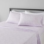 AmazonBasics Light-Weight Microfiber Sheet Set - Queen, Lavender Paisley