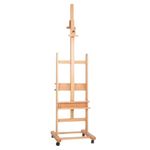 Grandink Artist Double-Sided Studio Display Easel, Large H-Frame Beechwood Studio Easel-Holds 2 Canvas Up to 53 Inches