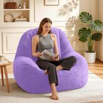 Homguava Bean Bag Chairs for Adults,Giant Beanbag Couch Adult Bean Bag Chair with Filler Included,Modern Lazy Sofa Comfy Chair for Living Room(Purple)