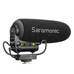 Saramonic Shotgun Microphone for Camera DSLR Camcorder Supercardioid, Monitoring, 3-Stage Gain, 3.5mm Professional External On-Camera Microphone Mic for Vlogging Video Recording Interview (Vmic5 Pro)