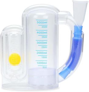 Breathing Trainer 5000ML Volume Measurement,Lung Exerciser Device for Adult Lung, Equipped with Ball Flow Rate Indicator Scale Indicator.Incentive Spirometer Adult.