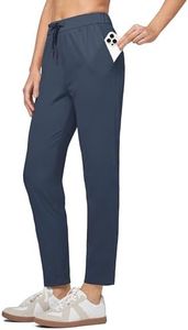 Willit Women's Golf Travel Pants Lounge Sweatpants 7/8 Athletic Pants Quick Dry On The Fly Pants Dusty Blue XXL