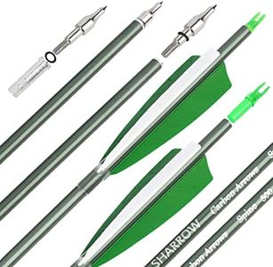 surwolf 31" Flèches de Chasse en Carbone Flèches 500 Spine avec Plumes Fletched Target Practice Arrows for Archery Compound & Recurve & Long Bow 6/12pcs (12, Vert)
